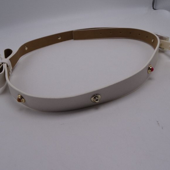 KATE SPADE In The Loop Ivory Leather Skinny Belt S - Picture 5 of 8